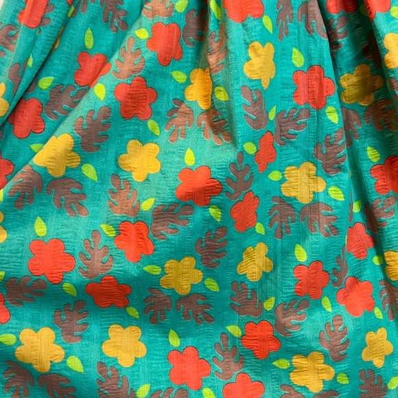 Handmade Vintage Green Floral Dress - Picture 2 of 6